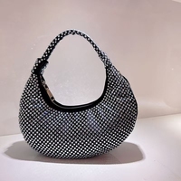 2025 Big Oversized Hobo Handbag Crystal Rhinestone Handbag Purse Women Bridal Bag