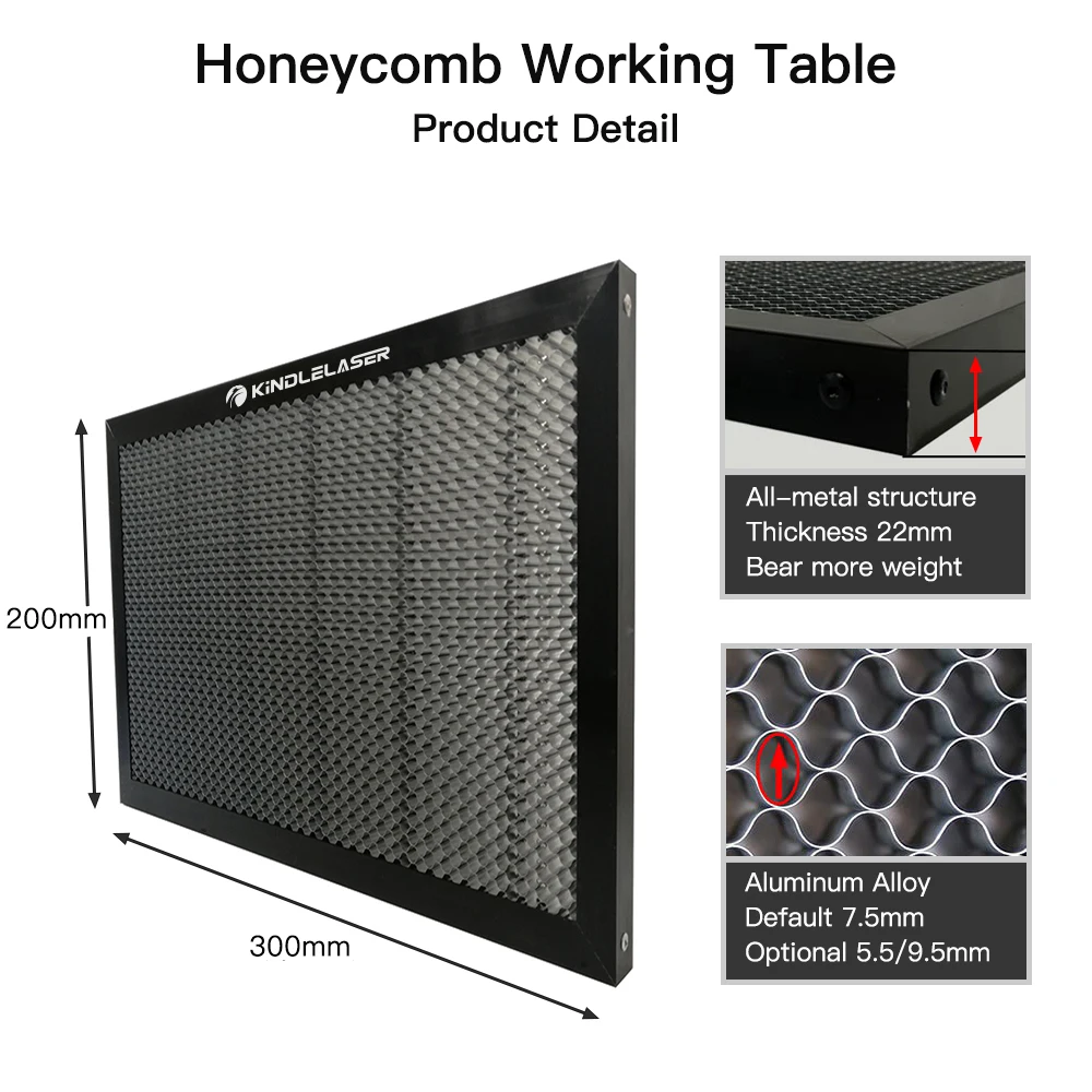 KINDLELASER Honeycomb Working Table 200*300mm Customizable Size Board Platform Laser Part for CO2 Laser Engraver Cutting Machine