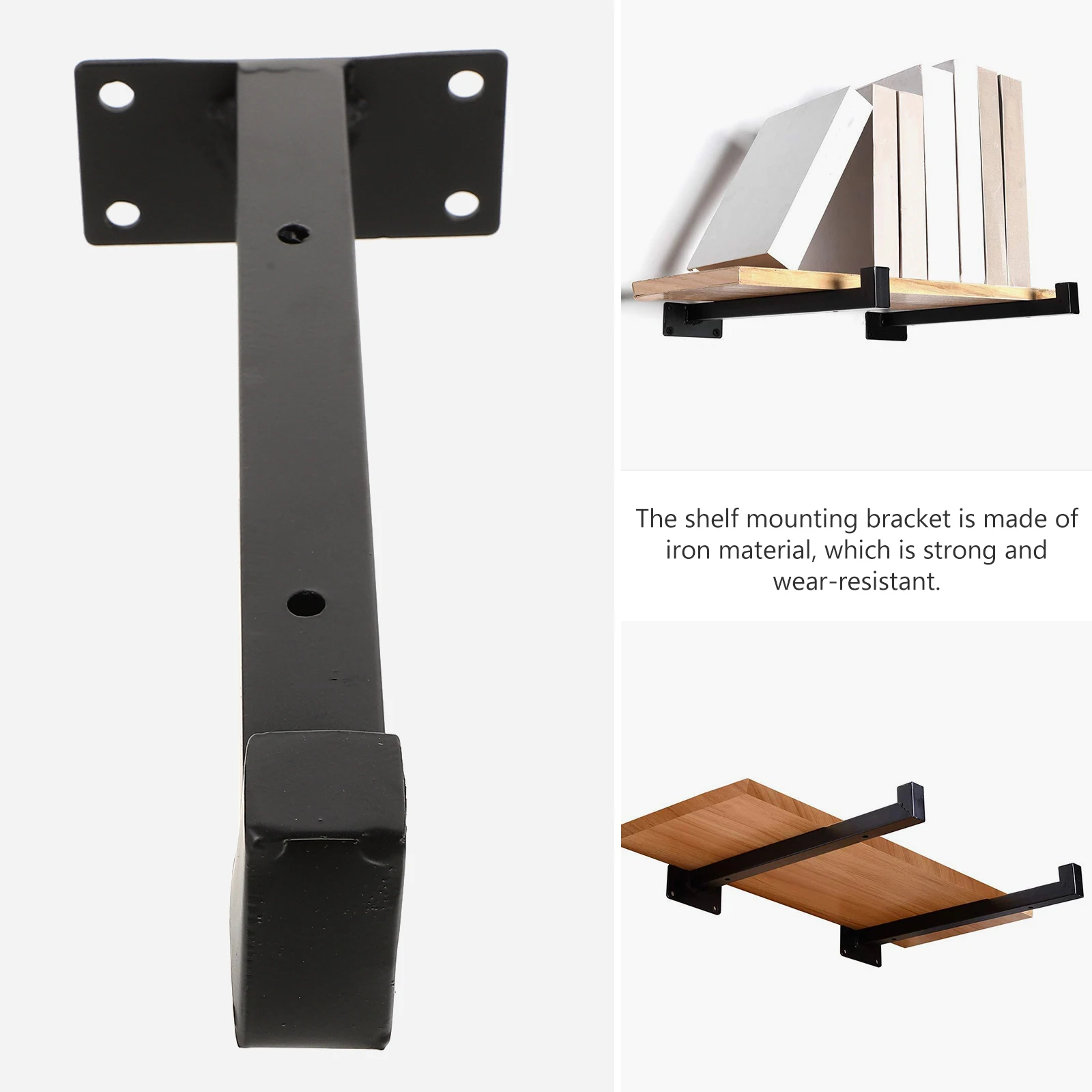 

2 Pcs Wall Floating Shelves Bracket Brackets Heavy Duty Shelf Iron Mount Bookshelf