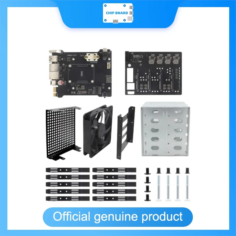 Geekworm XNAS1 4 Bay SATA HDD NAS Kit for Raspberry Pi CM5 3.5inch Drive Expansion Board Enclosure Case