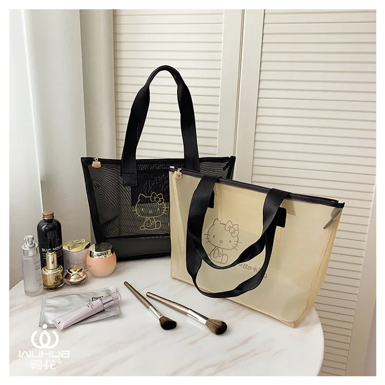 

Сумка через плечо HelloKitty, авторизованная сетчатая корейская портативная косметичка Ins, косметичка, сумка для стирки