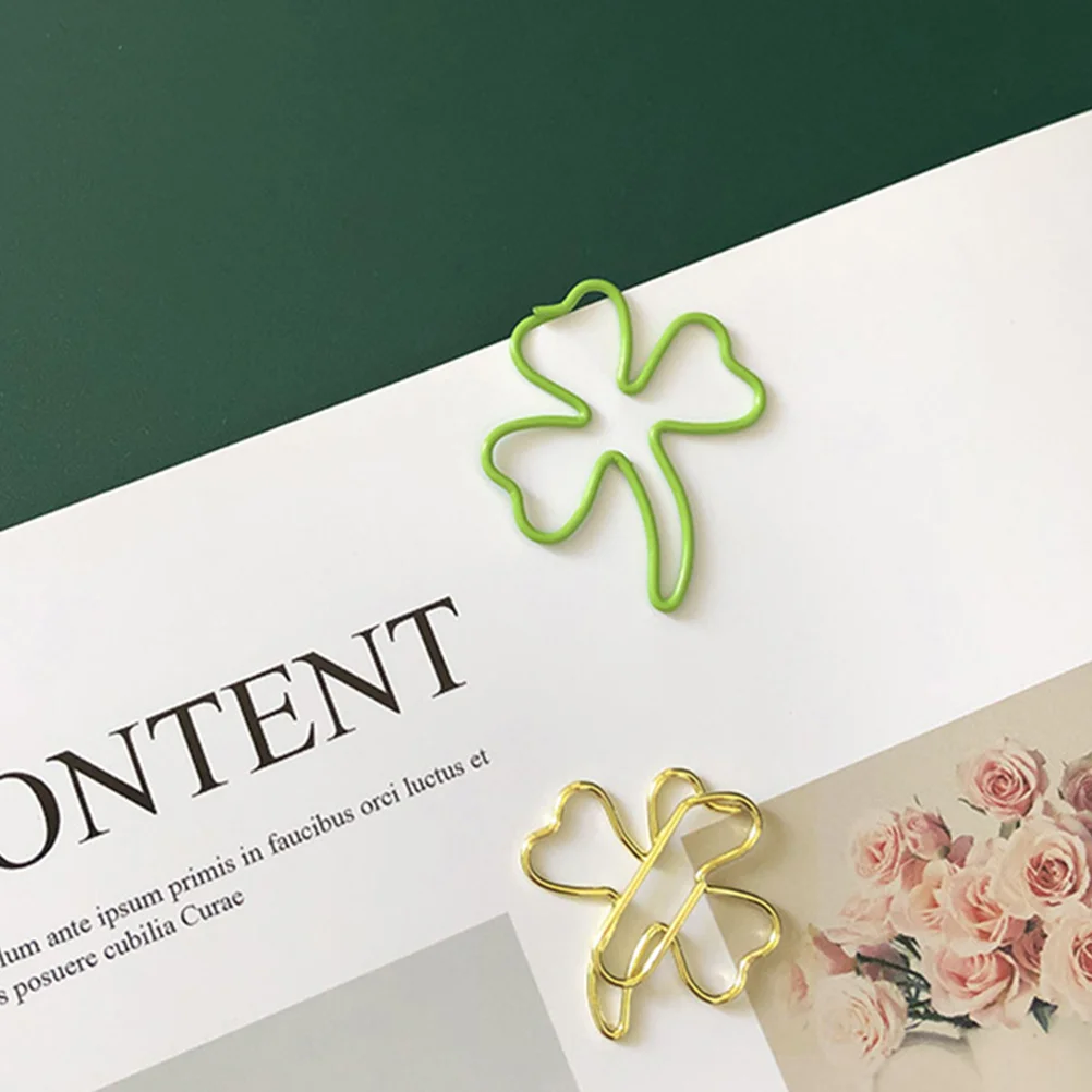 20 Pcs Lucky Paper Clip Student Stationery Bookmark Holder Mini Clips Jumbo Unique