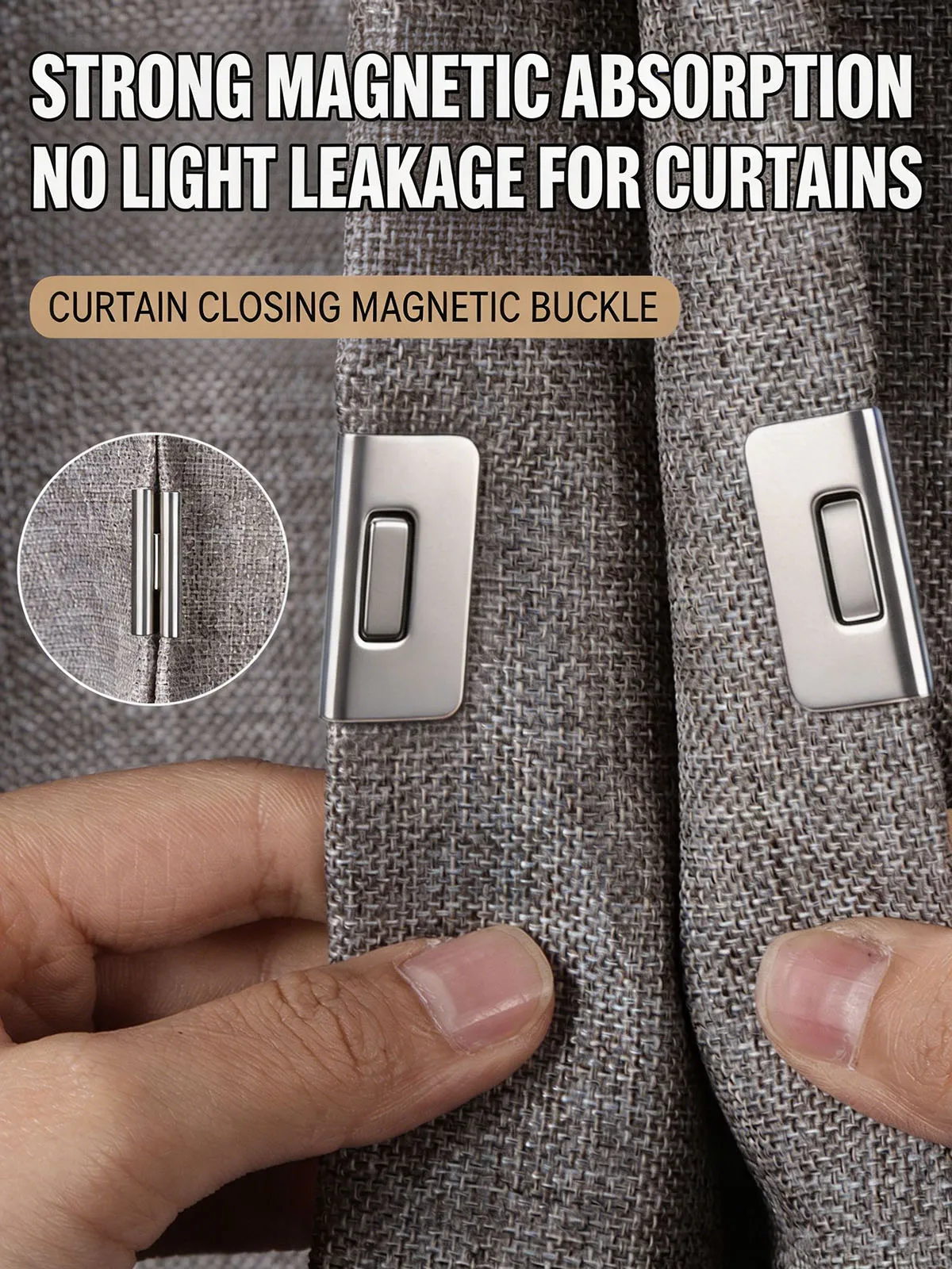 20 Clips Magnéticos Fortes para Cortinas, Sem Furos, para Cortinas Blackout, Mantêm a Cortina Fechada, Evitam Entrada de Luz para Quarto e Escritório