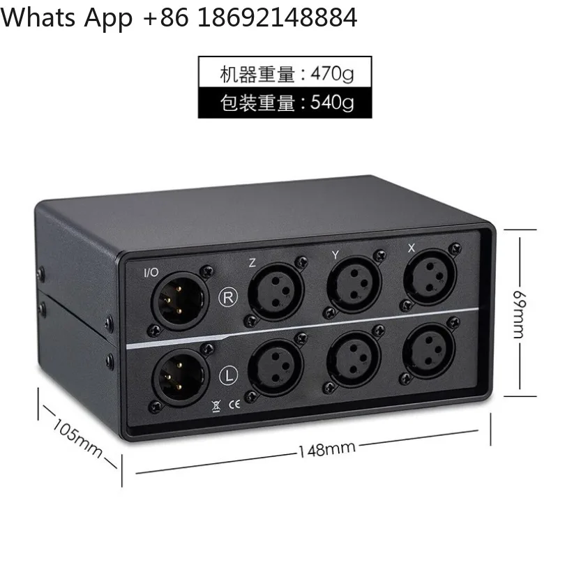 1 in 3 out 3 in 1 XLR balanced audio passive switcher, stereo lossless sound source selection converter