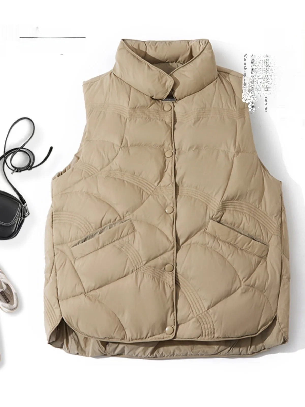 

Женский утепленный хлопковый жилет для осени и зимы, короткая куртка с воротником-стойкой, повседневное пальто для женщин