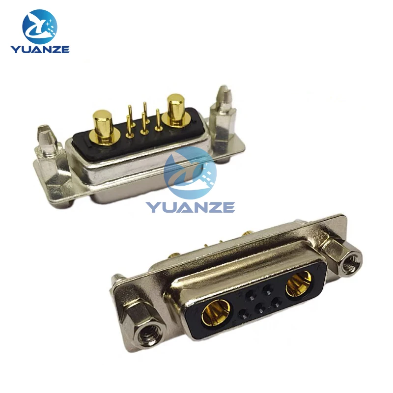 

30pcs 7W2 30A Gold plated MALE FEMALE high current CONNECTOR D-SUB adapter solder type 5+2 plug jack high power 7 Power Position