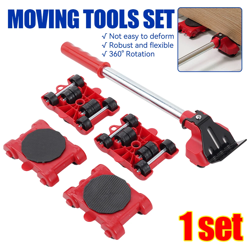 5 Part Set Of Heavy Duty Furniture Lifts Furniture Mobile Transport Rollers, Mobile Rollers, Heavy Duty Elevator Transport Tools