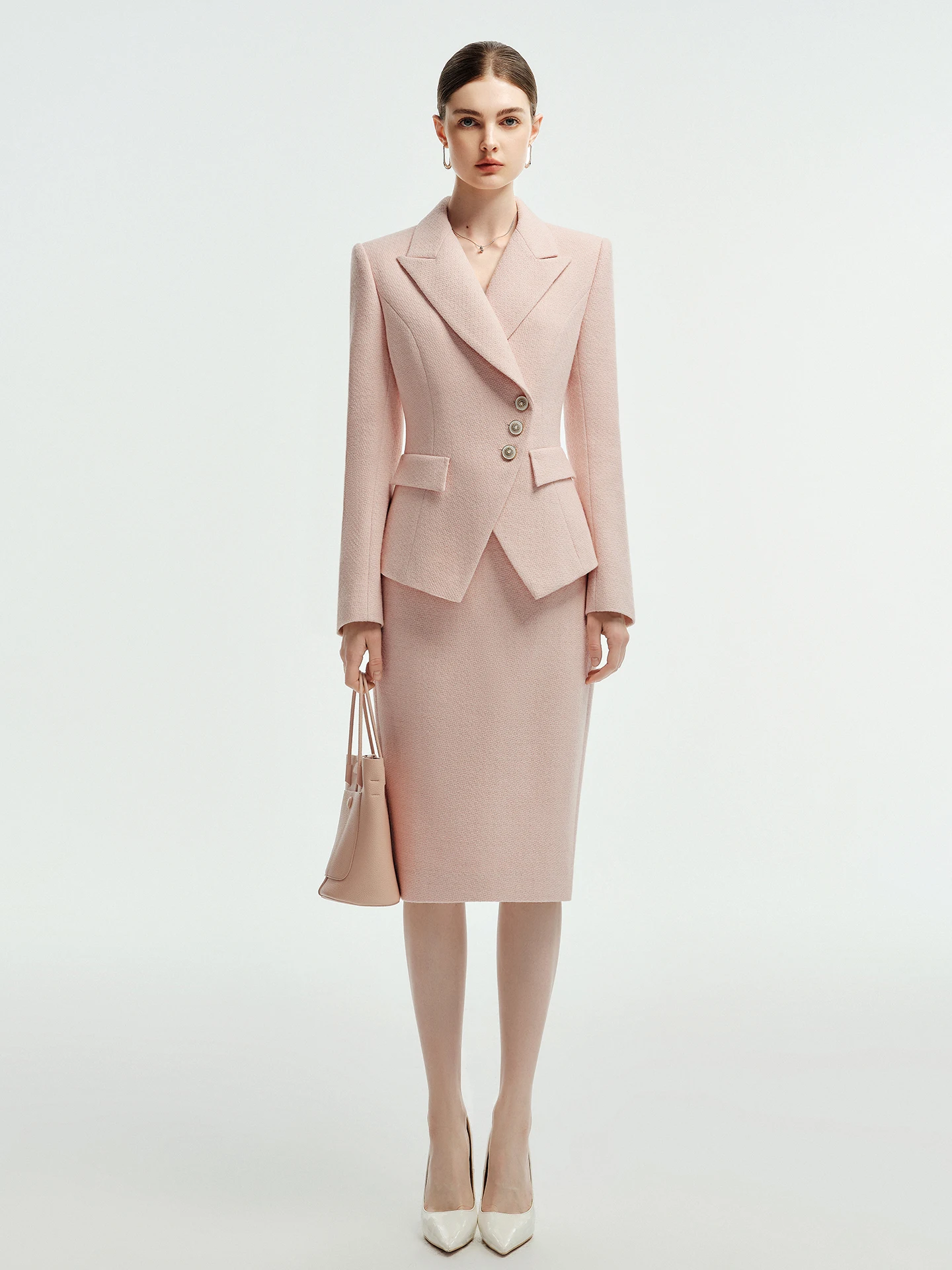

Elegant Woolen Suit Set for Women Winter High End Career Lady Style Long Sleeve Suit Skirt Polyester 70% Wool 30% Fashion God...