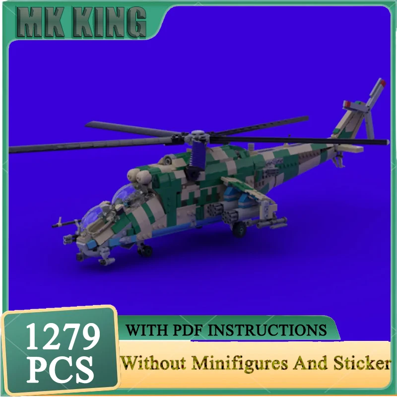 

Модель истребителя Moc, строительные кирпичи Mi-24p, военные вертолеты, модель, технология, модульные блоки, подарок, Рождественская игрушка, сделай сам, сборка