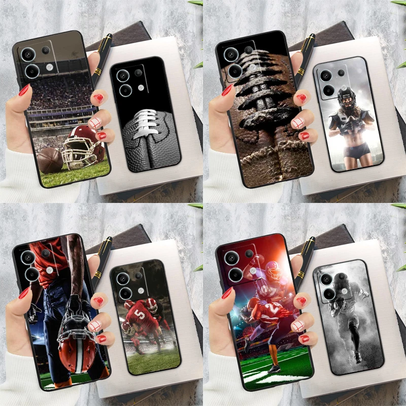 American Football Sport Case For Xiaomi Redmi Note 13 12 11 9 10 14 Pro 9S 10S 11S 12S Redmi 13C 10C 12C 14C Cover