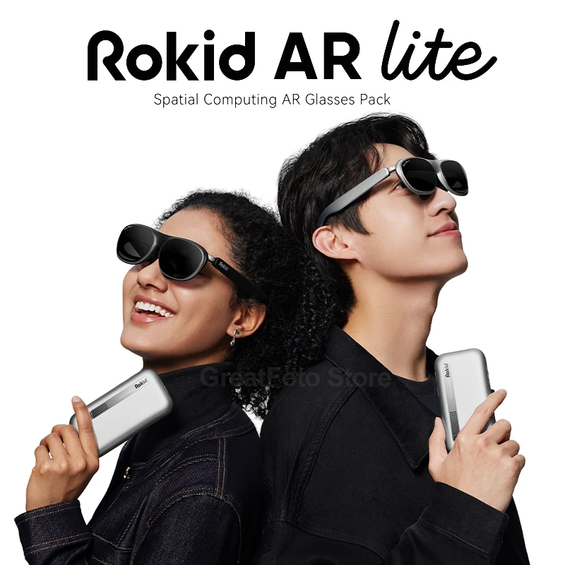 

Rokid AR Lite со станцией 2 Интеллектуальные AR-очки 3D HD 600 нит Micro OLED Гигантский экран Перевод в реальном времени