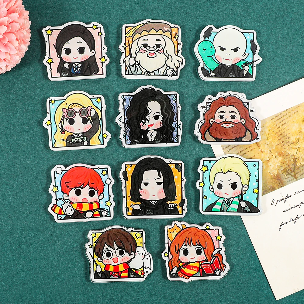 

1PC/6PCS Random Q-version cute character acrylic refrigerator magnet