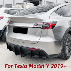 Car Rear Bumper Diffuser Lip Black Lower Valance Bracket Splitter Spoiler Plate Trim For Tesla Model Y 2019 2020 2021 2022 2023+