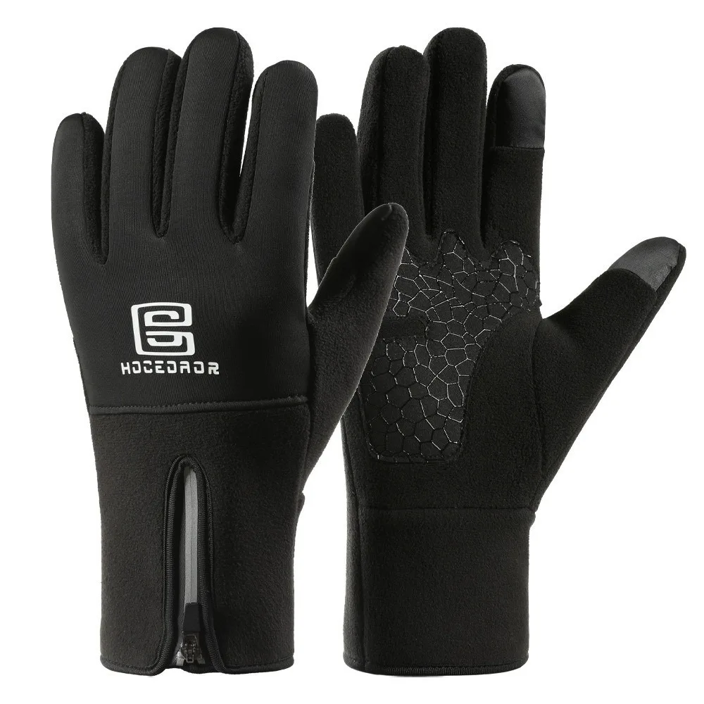 New Polar Fleece Winter Gloves Warm Full Finger Touch Screen Gloves Windproof Coldproof Windproof Cold Proof Gloves Gift