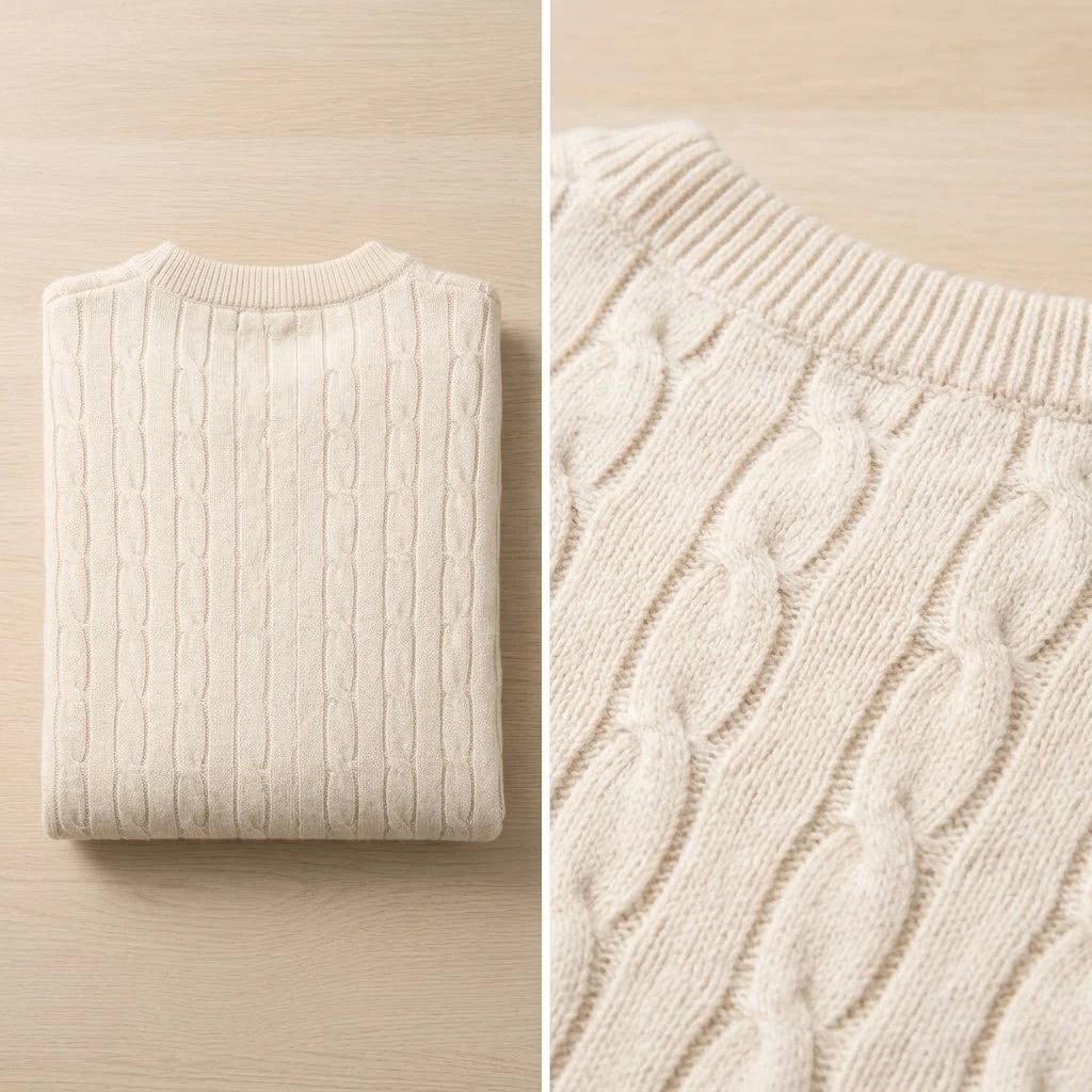 Neue Herbst-Pullover mit Zopfmuster, weiche Rundhals-Langarm-Strickpullover, warme Thermo-Pullover, Oberteile, Winterbekleidung, Mäntel – Detail 9