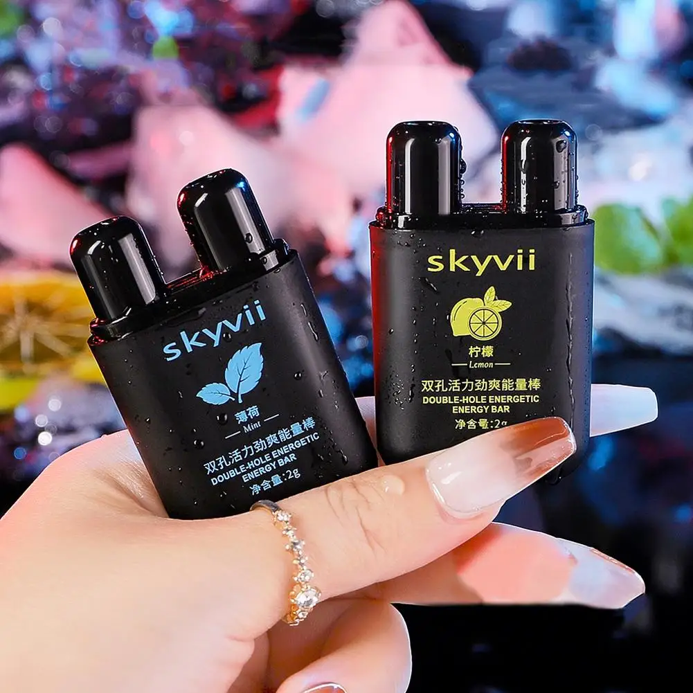 

Новый дыхательный палочка для носа с двойными отверстиями, освежающий ингалятор, палочка для предотвращения палочки для ароматерапии, палочка для носа, сна, мята, пробуждение лимона N9T8