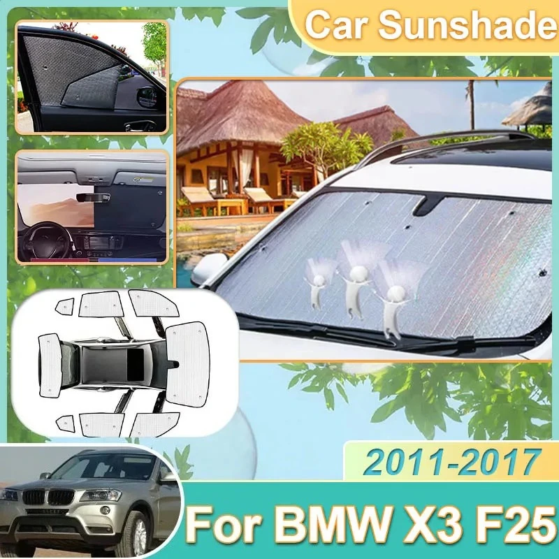 

Козырек на боковое окно автомобиля для BMW X3 F25 2011 2012 2013 ~ 2017, солнцезащитные козырьки, анти-УФ-блоки для конфиденциальности, солнцезащитный крем для окон, автоаксессуары