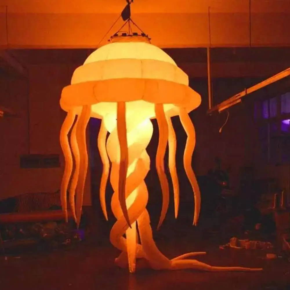 Medusa inflable de iluminación hermosa colgante con LED para techo de discoteca o decoración de fiesta musical