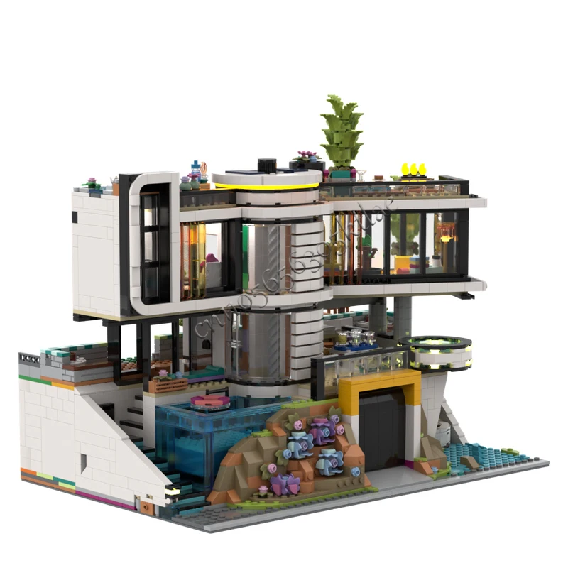 3700 PCS MOC-42639 Herrenhaus Bau Modulare Bausteine Set Villa Haus Street View Kreative Kinder Geburtstagsgeschenk