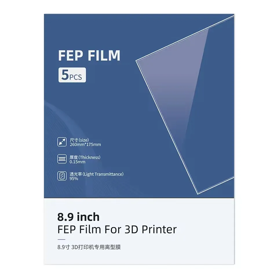 5pcs ANYCUBIC FEP Film 8.9inch 260*175*0.15MM For Photon Mono X Photon 6K Photon Mono X 6KS Photon M3 Plus Mono X2 UV 3D Printer