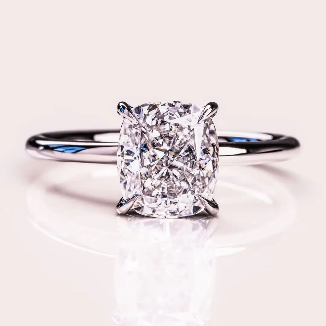 

JOVOVASMILE кольцо с муассанитом 2 карата 8x7 мм, дробленый лед, удлиненная подушка, огранка из белого золота 9 карат, ювелирные украшения для женщин