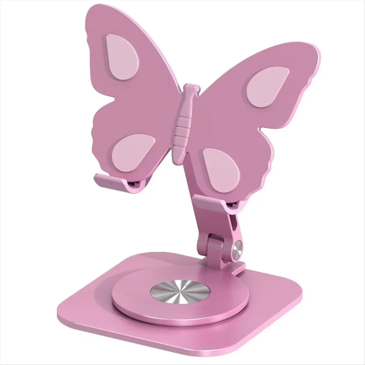 SWXF Phone Stand Aluminum Alloy Butterfly Foldable 360 Degree Rotating Adjustable Within 8inche for Desk Tablet Smartphone