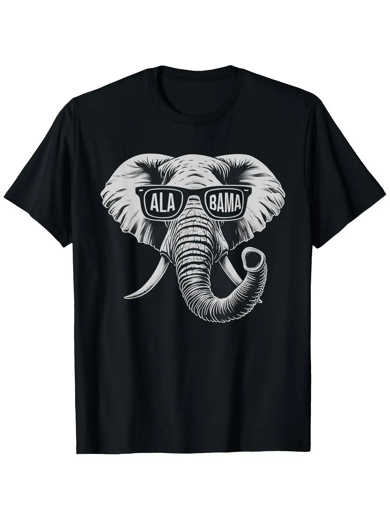 Men's & Women's Vintage Alabama Elephant Graphic T-Shirt - Soft Breathable 100% Cotton Crew Neck Short Sleeve Tee with State Pride Design, Machine Washable Casual Shirt for Casual Attire (Sizes S-XXXL) - Ideal Gift for Alabamians