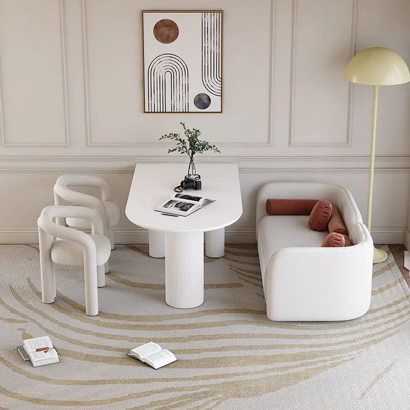 

Studio Wedding Shop Cream Wind Negotiation Reception Sofa Tables and Chairs Beauty Salon Nail Salon Rest Area Meeting Sofa