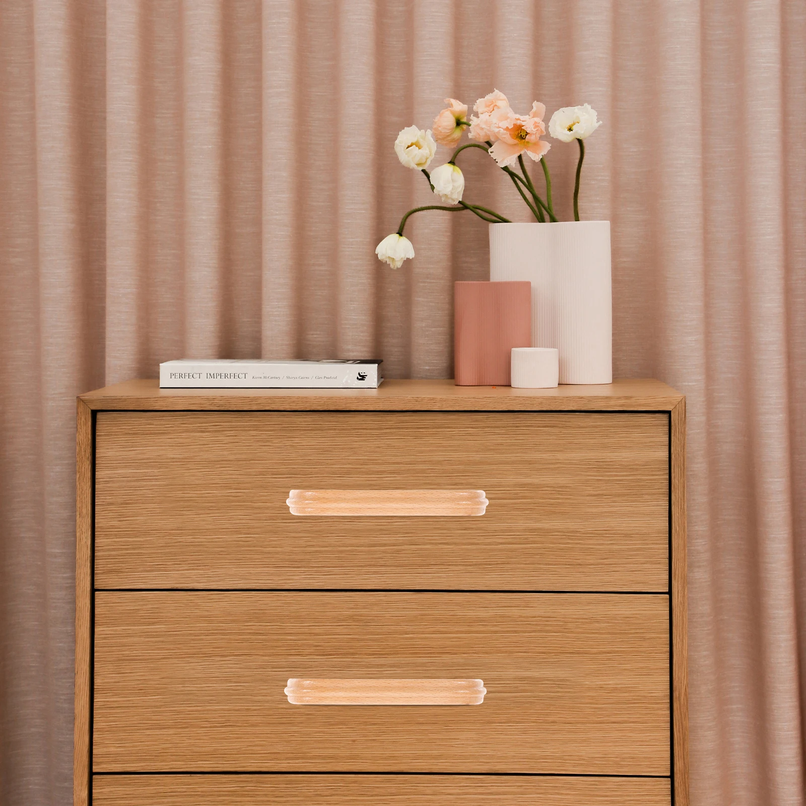 

8 Pcs Kitchen Cabinets Bow Beech Handle Wood Dresser Pulls Wooden Knobs for Drawers Furniture Accessory