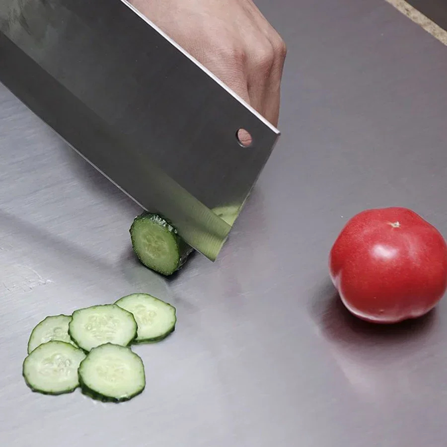 L-shaped folding chopping board stainless steel double-sided chopping board kitchen household fruit cutting and kneading panel