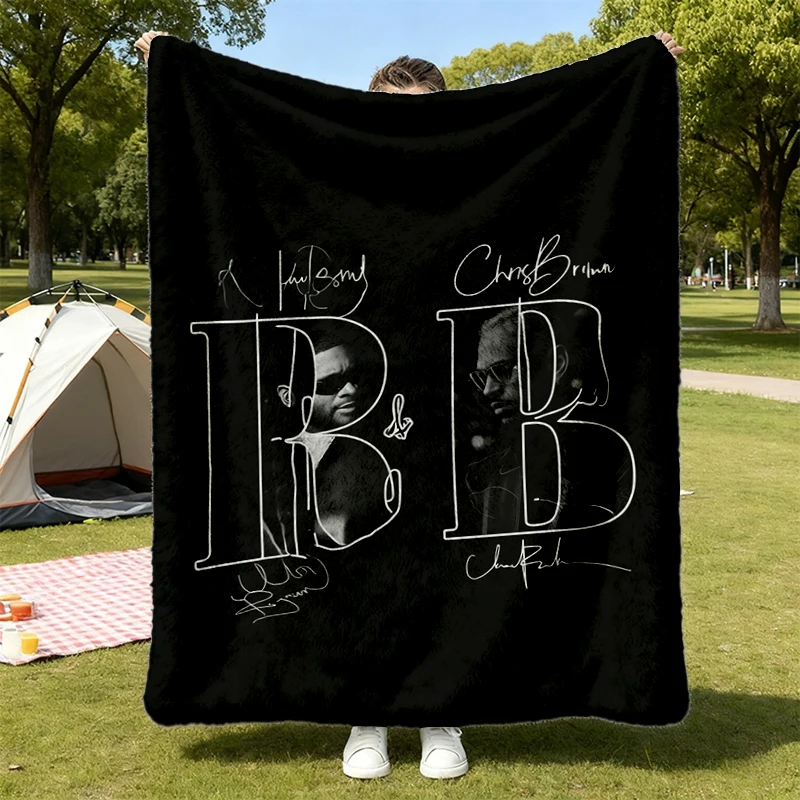 Raymond and Brown Concert Flannel Blanket, Usher X Chris Flannel Throw, RB Concert Cozy Blanket