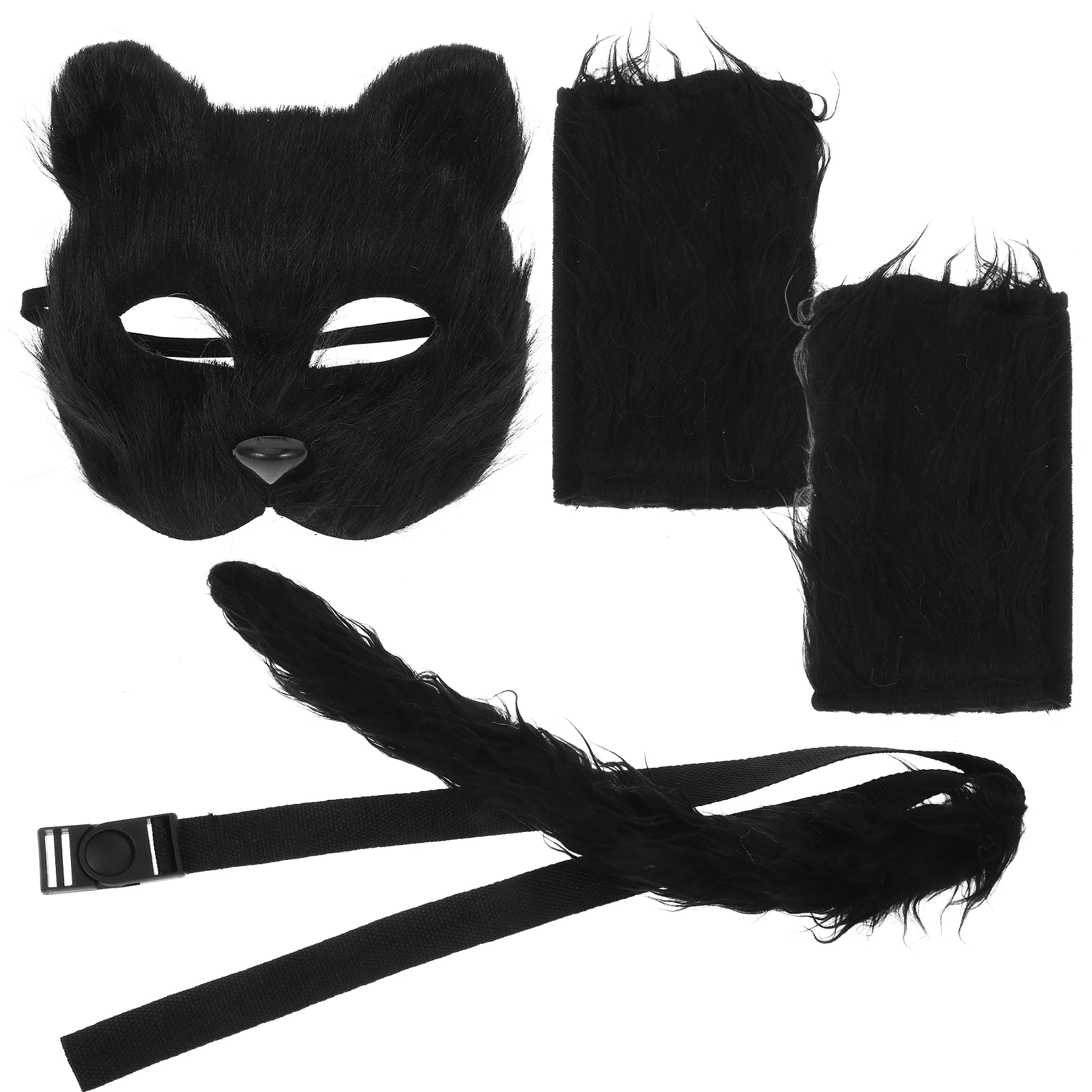 Wolf Maske Handschuh Set Tier Cosplay Zubehör Handschuhe Abschlussball Halloween Maskerade PVC Zubehör Kopf Schwanz