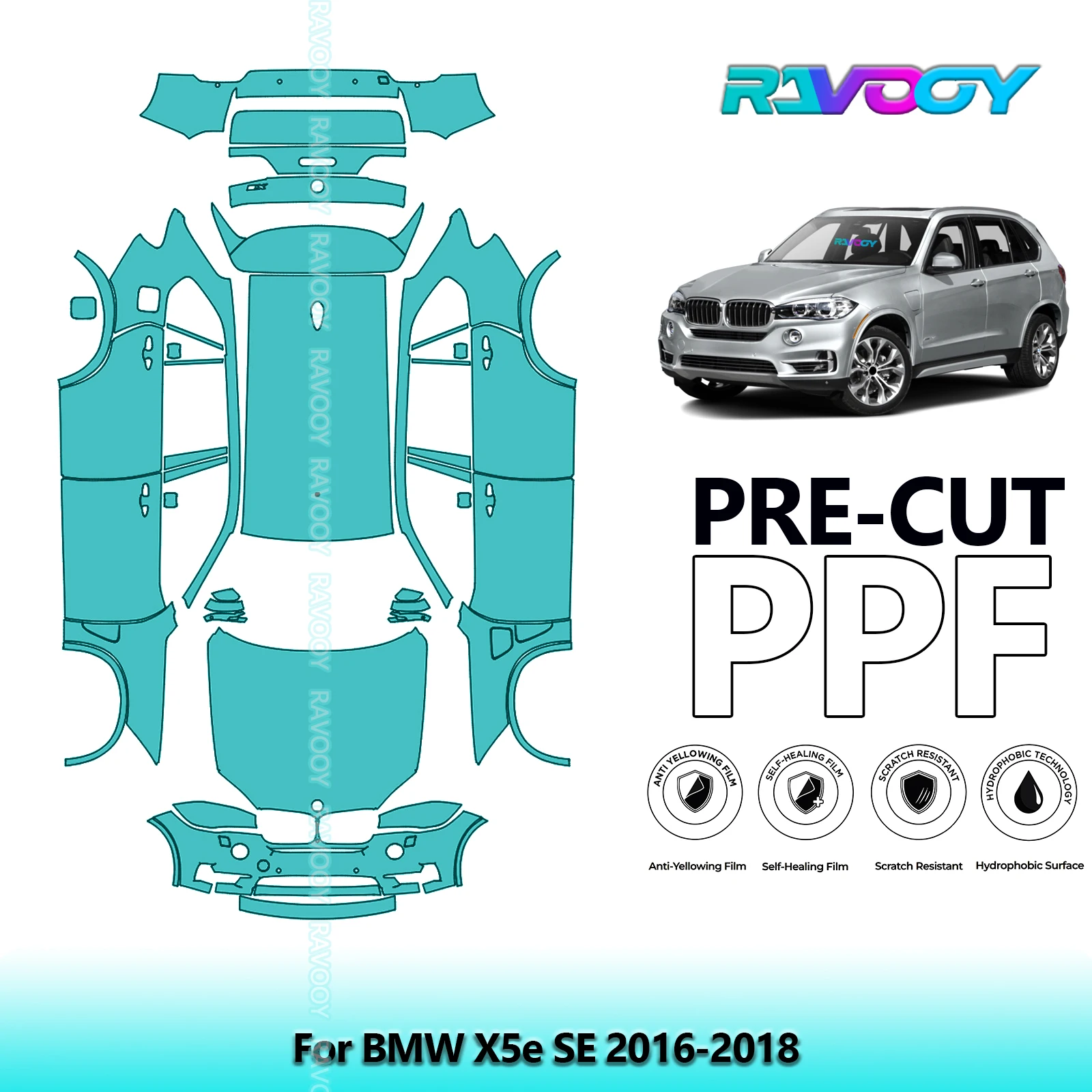 

8.5Mil Precut PPF Paint Protection Film Full Vehicle For BMW X5e SE 2016-2018