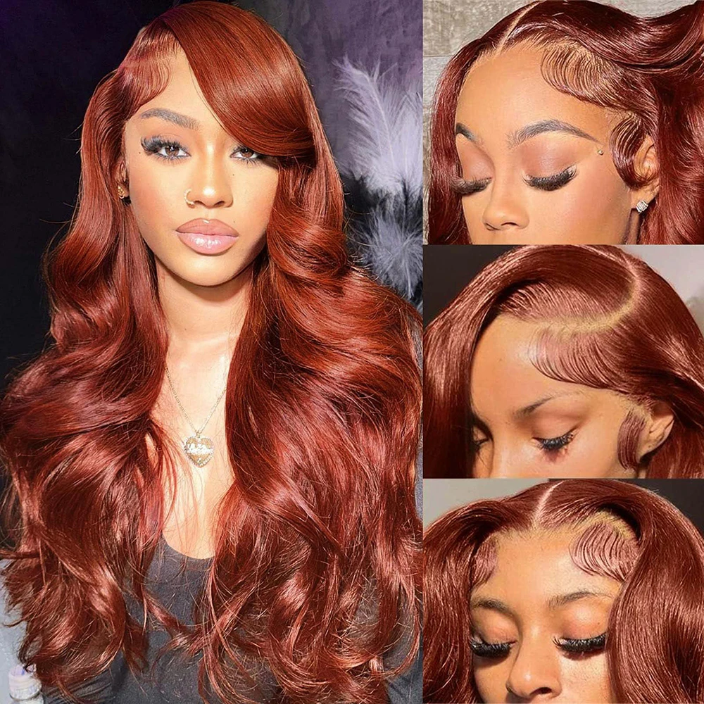 4x4 5x5 Reddish Brown 13x6 Lace Frontal Wig 30 40 Inch Body Wave Human Hair Wigs 13x4 Hd Lace Front Wig For Women Pre Plucked