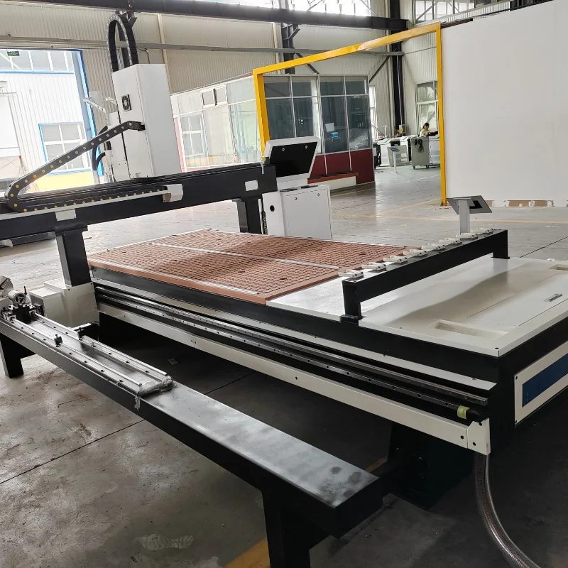 Multi-functional CNC 1325 four-axis woodworking milling machine with a side rotary axis, suitable for furniture carving