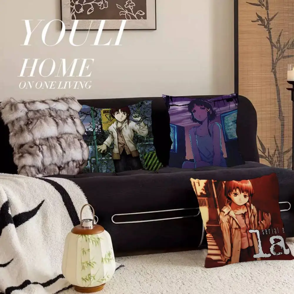 Serial Experiments Lain Anime Cushion Cover Polyester Sofa Cushions Decorative Throw Pillows Home Decoration Pillowcover