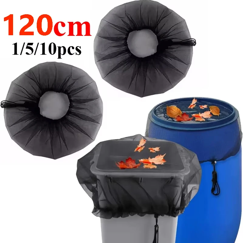 

1/5/10pcs 120CM Mesh Cover Netting For Rain Barrels Water Collection Buckets Cover Water Tank Protection Lid Rain Collect Tool