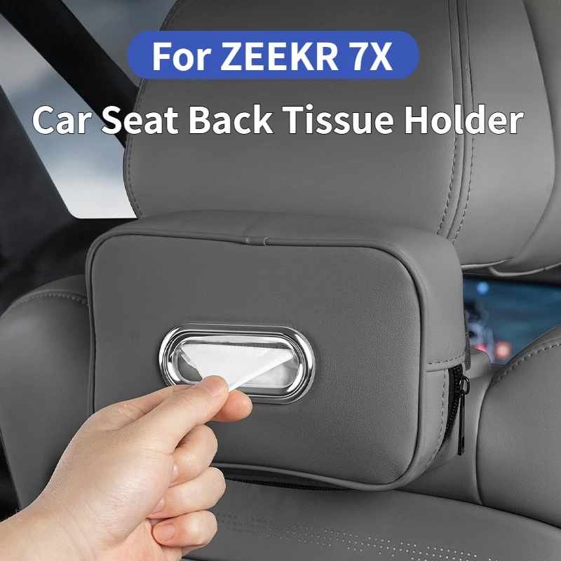 

Car Tissue Box For ZEEKR 7X Nappa Leather Car Center Console Armrest Napkin Box Multi Function Car Tissue Box Holder Accessories