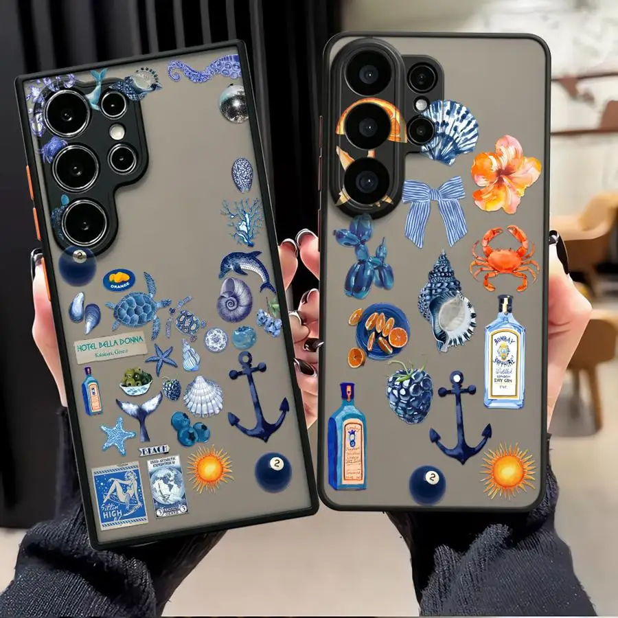 Funda Back Phone Cover Case for Samsung Galaxy S26 S22 S24 Plus S23 FE S20 FE S21 S25 Ultra Note 20 Ultra 10+ Creative Ocean