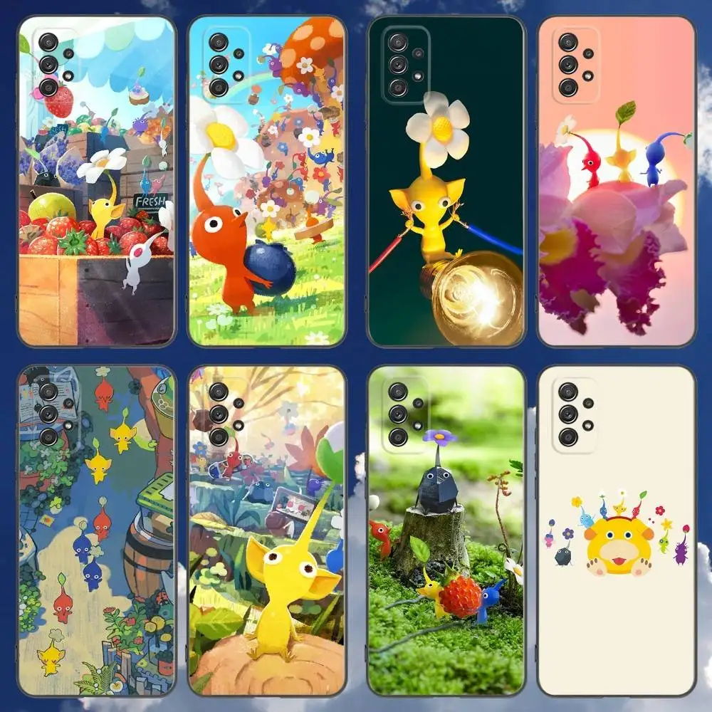 

P-Pikmin 4 Game Phone Case For Samsung Galaxy A 91,80,73,72,71,53,52,51,22,5G Shockproof Soft Black Cover