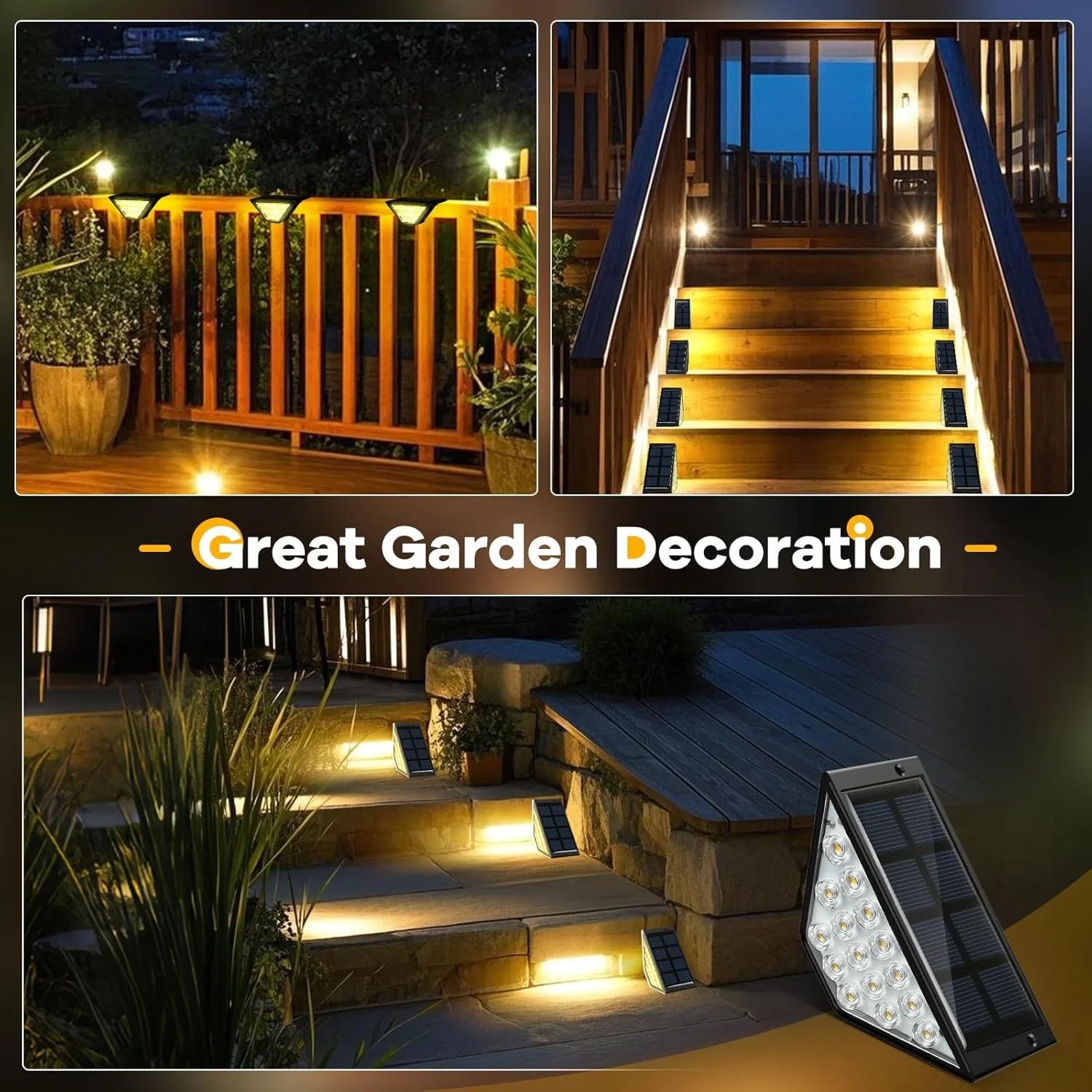 Solar Step Lights for Outside,12pack 8pack 4packSolar Stair Lights Outdoor ,Outdoor deck step lights,Solar Outdoor Lights for staircase,Patio,Front Step(Cool Brown I