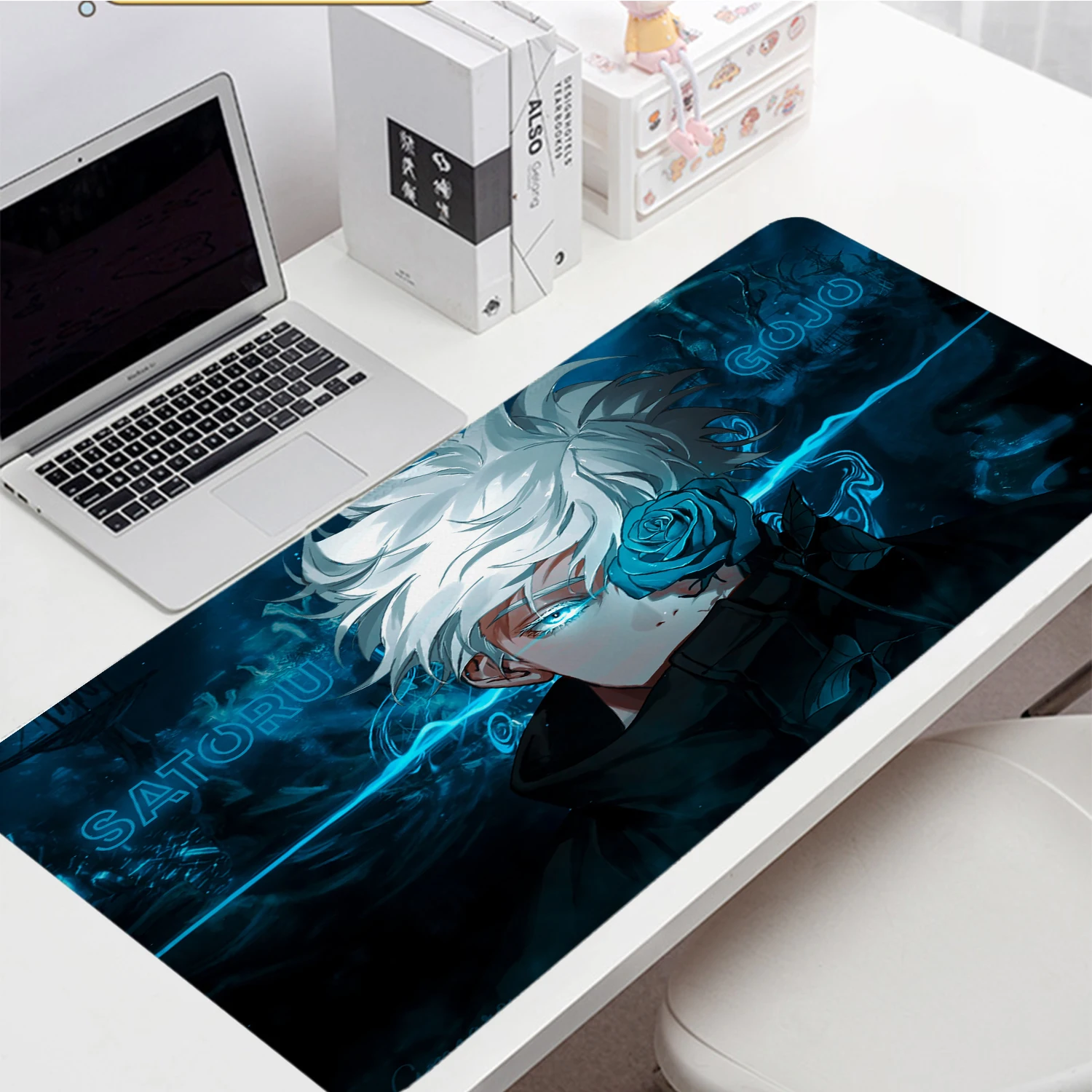 

Anime Jujutsu Kaisen Gojo Satoru Mouse Pad XXL Black Game Mousepads Large Computer Mat Office Gaming Keyboard Desk Mat Desk Pad