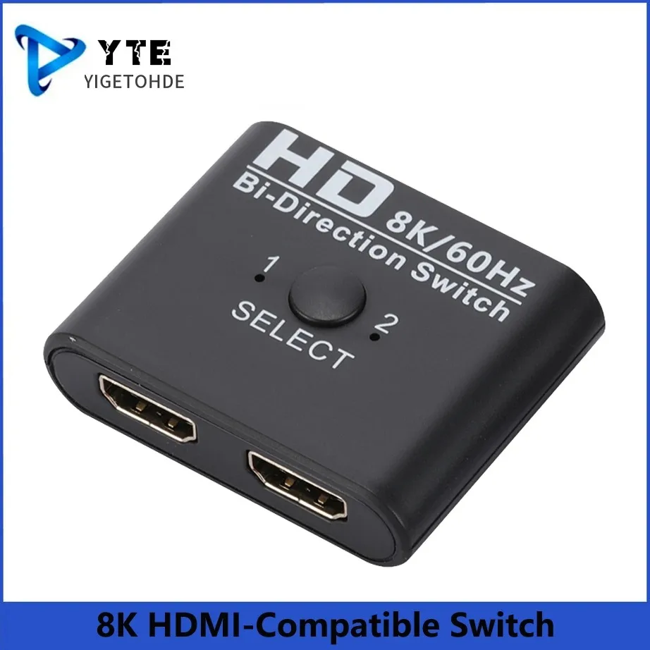 

YIGETOHDE 8K HDMI-compatible 2.0 Switcher Ultra High Speed Two-way Switching 8K@60Hz Splitter Adapter for Ps4/3 Xiaomi TV