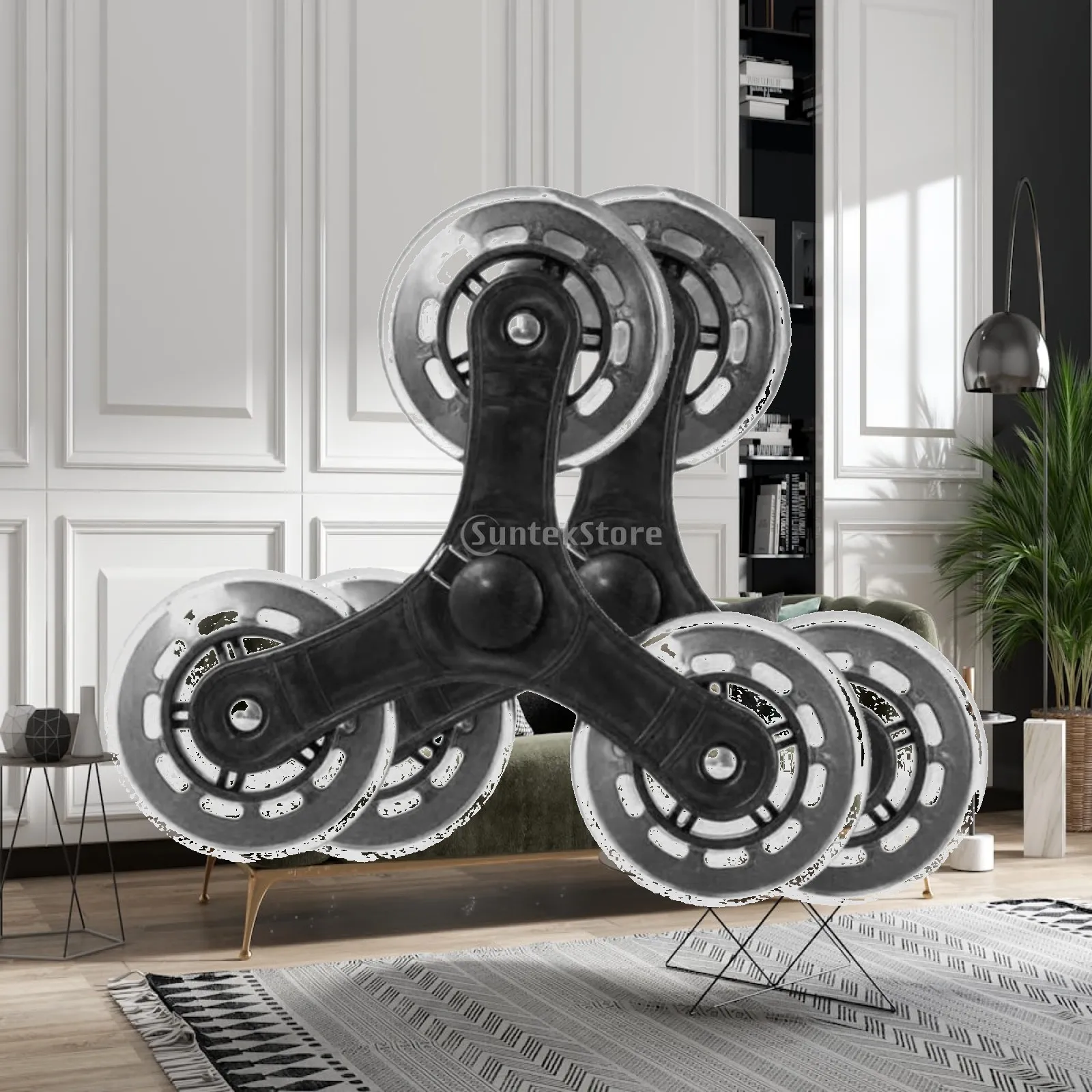 2x Trolley Triangle Wheels Easy to Install Portable Waterproof Practical Anti Slip for Shopping Cart Foldable Cart Laundry Cart