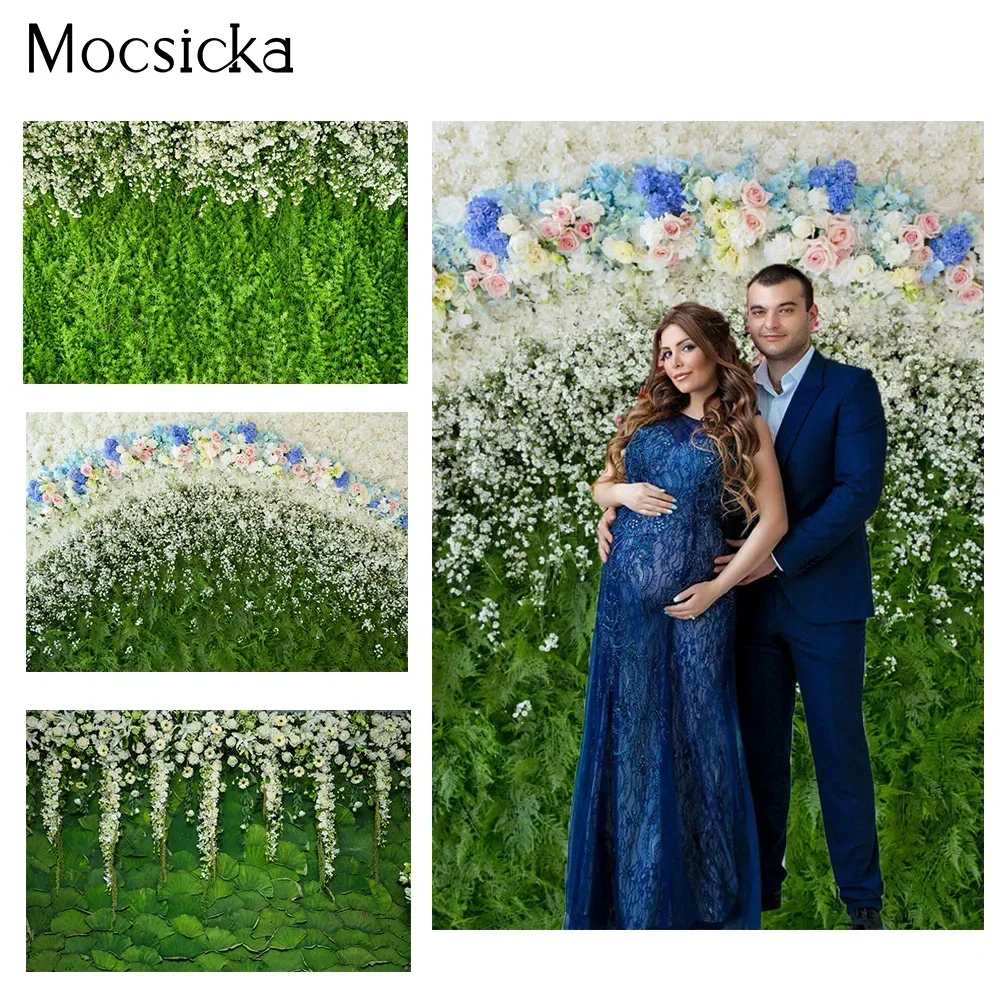 

Spring Birthday Wedding Green Grass Photography Backdrop Flower Background Baby Shower Newborn Girl Portrait Studio Photobooth