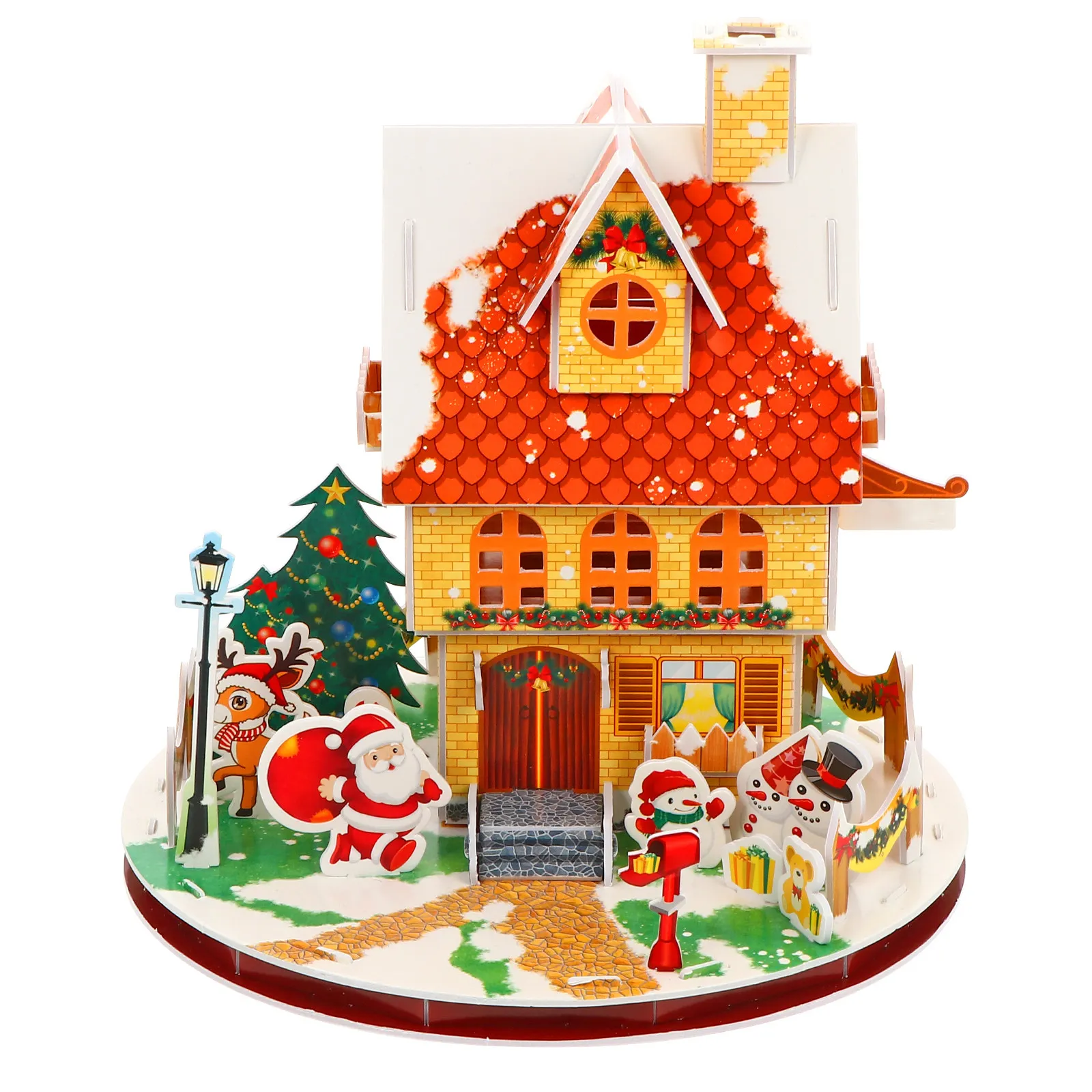 

1Set 3D Christmas House Puzzle DIY Educational Kids Activity Set for Parent-Child Bonding Holiday Fun Xmas Jigsaw Gift Christmas