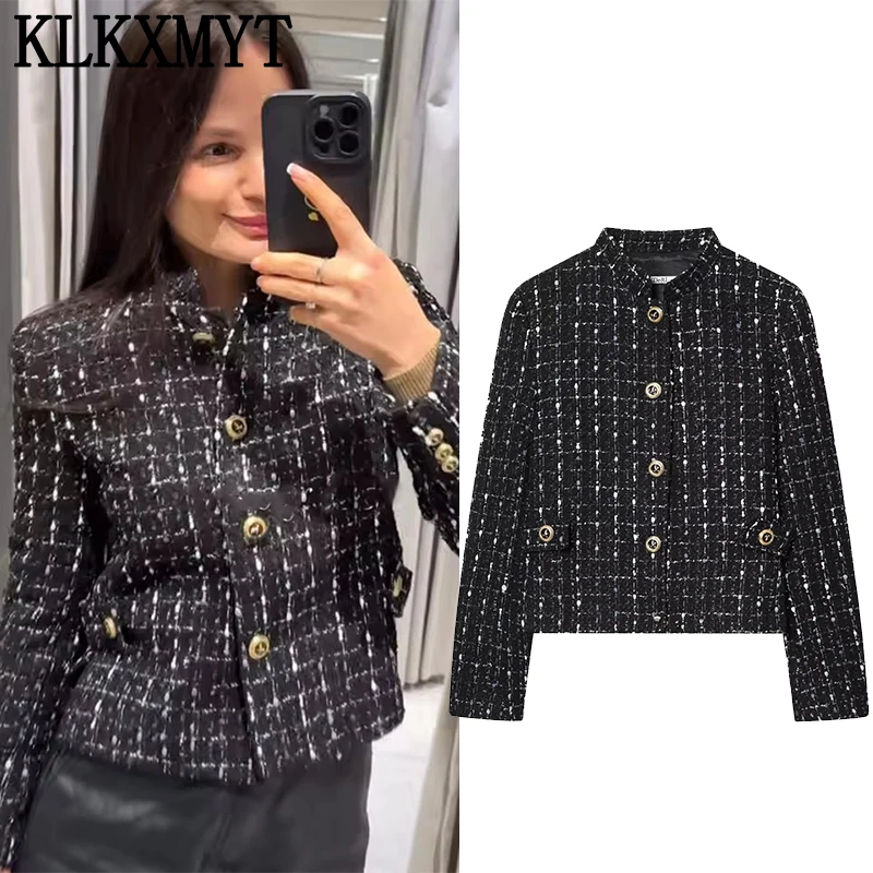 

KLKXMYT Women's Blazer Jacket Chic Fashion Metallic Colored Wire Blazers For Women Coat Female Spring Autumn New Outerwears ﻿