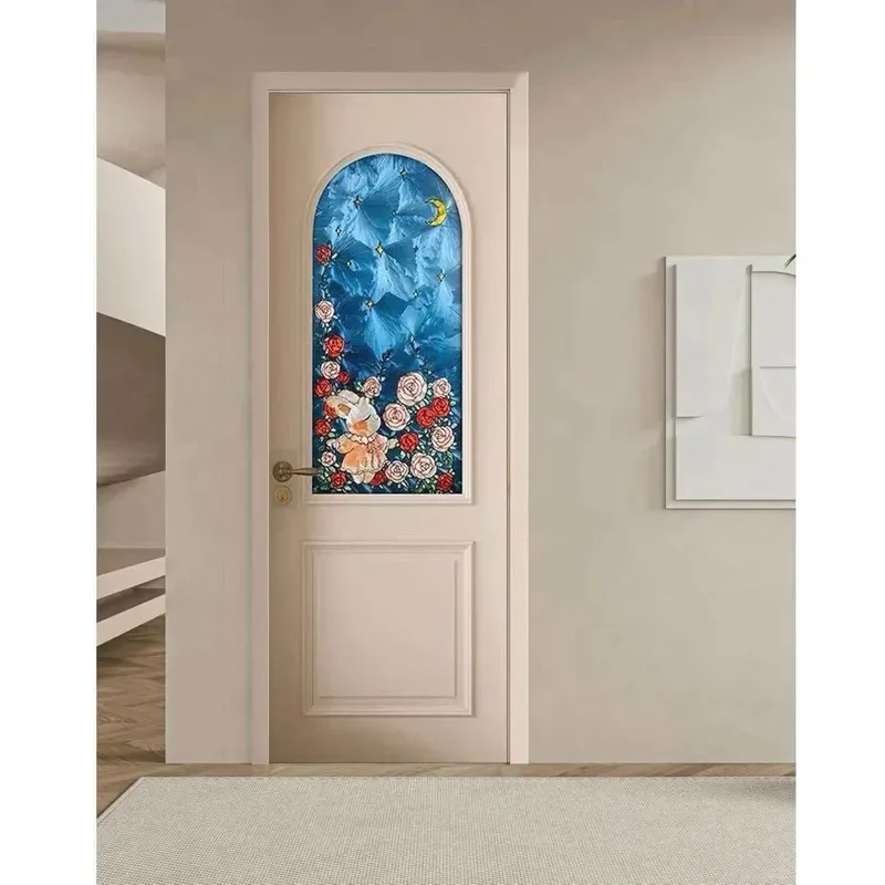 for French Silver Corrugated Swing Sliding Door Soundproof Bathroom Toilet Peep Window