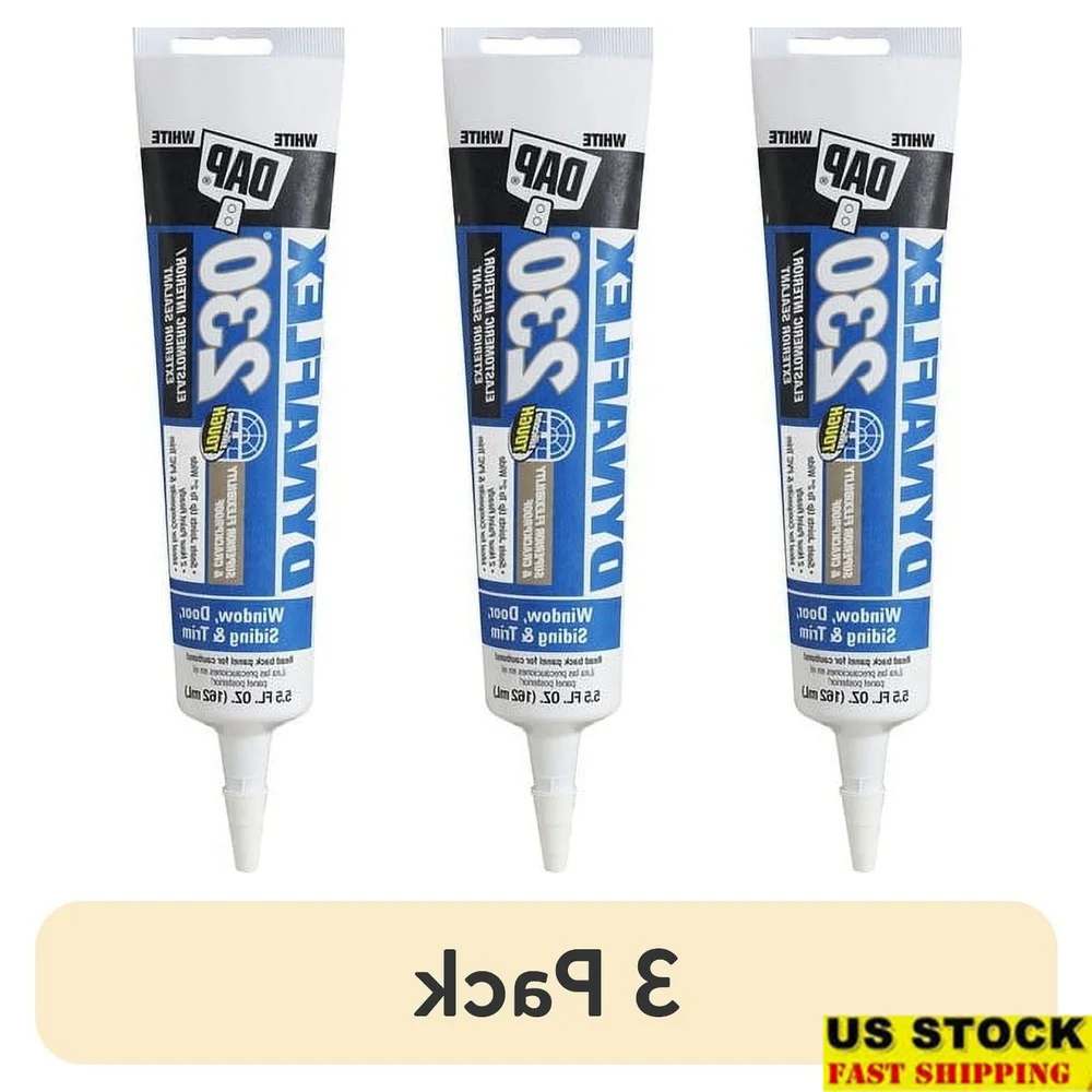

3 упаковки Dynaflex 230, 5,5 унций, герметик премиум-класса, водонепроницаемый, гибкий, устойчивый к плесени, легко очищаемый герметик для покраски с низким запахом