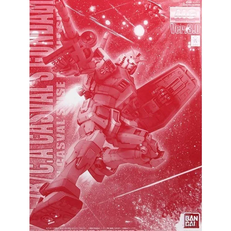 반다이 오리지널 MG RX-78 캐릭터 아즈나블의 커스텀 건담 1/100 애니메이션 액션 피규어 조립 모델 장난감 어린이 선물 건담